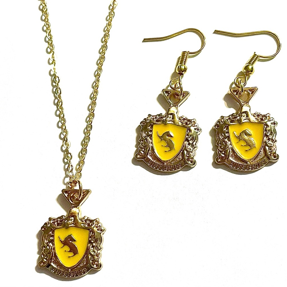 Harry Potter Hufflepuff Necklace & Earrings